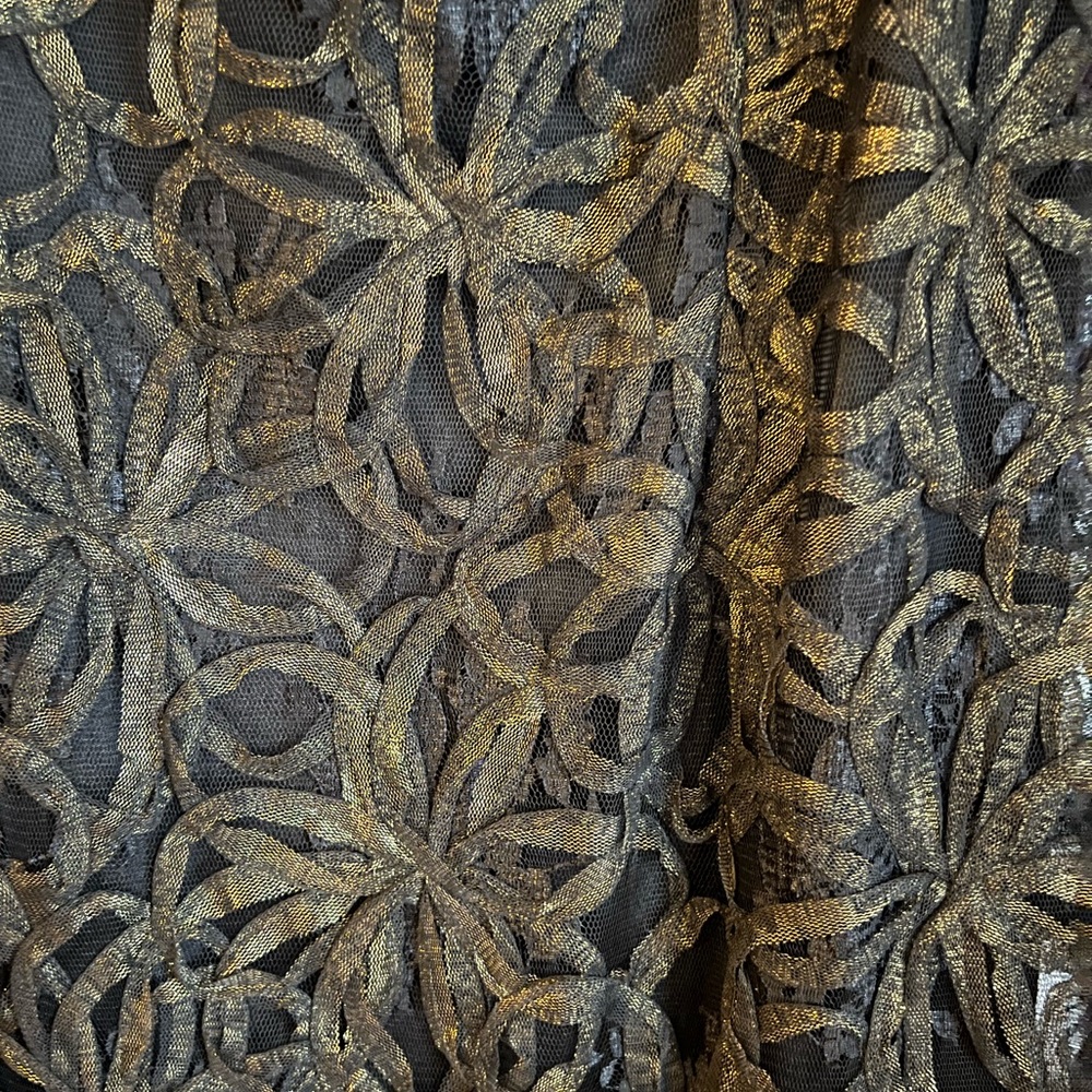 David Meister Vintage Gown w/Soutache Design over Black Lace & Netting SZ 14 - Picture 10 of 11